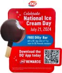 Free dilly bar July 21 at Dairy Queen #dairyqueen
