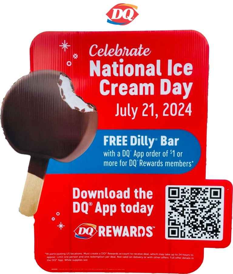 Free dilly bar July 21 at Dairy Queen