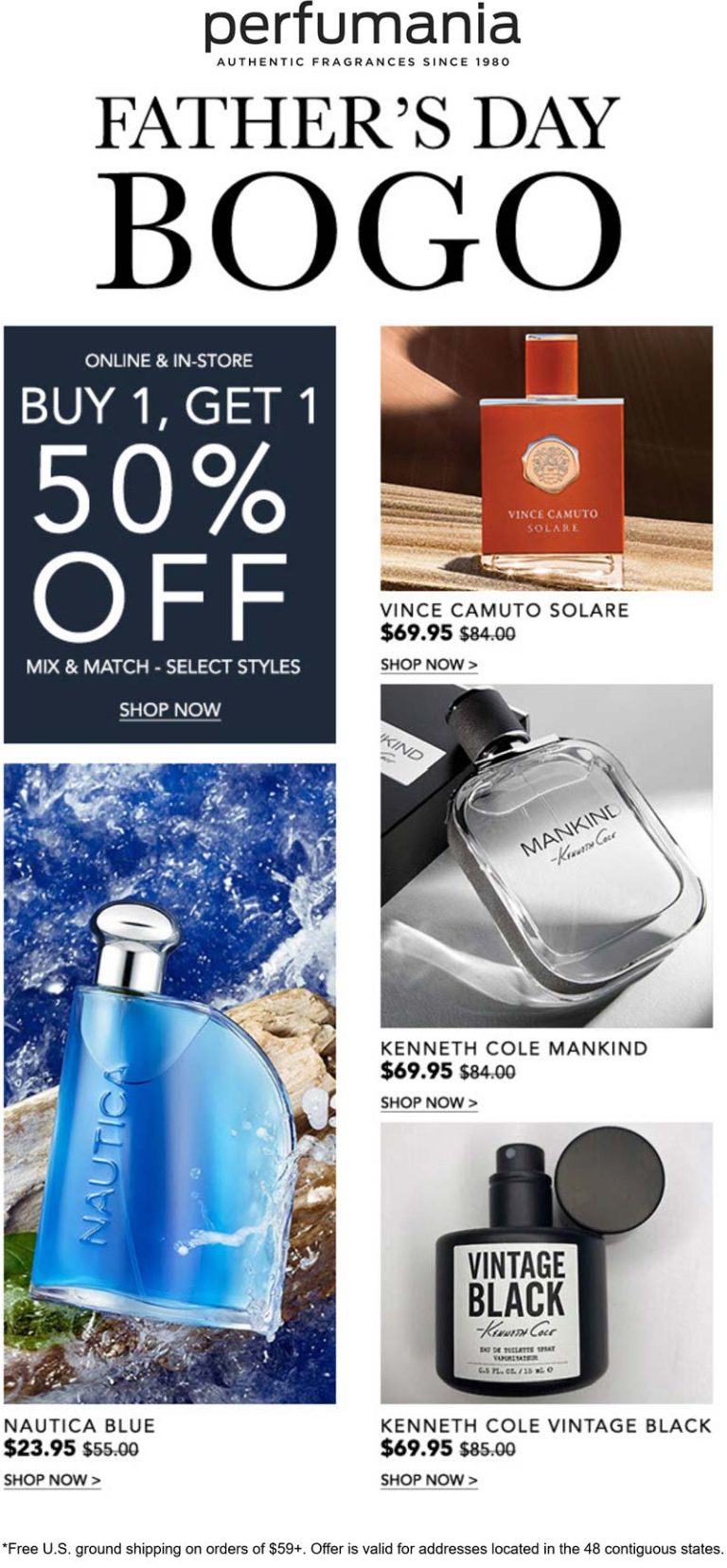 Second fragrance 50% off at Perfumania