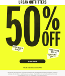 50% off online today at Urban Outfitters #urbanoutfitters