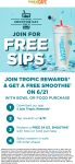 Free smoothie with your food the 21st via login at Tropical Smoothie Cafe #tropicalsmoothiecafe