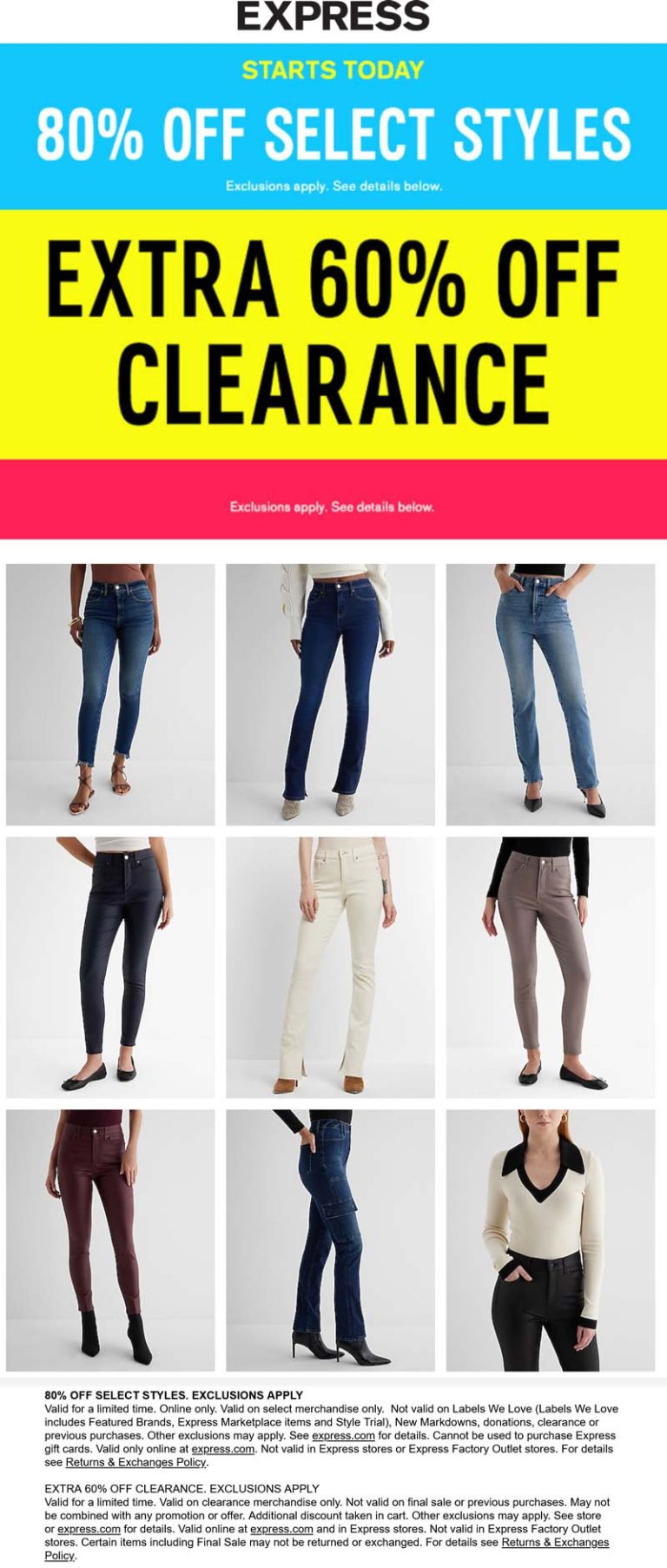 Extra 60-80% off at Express