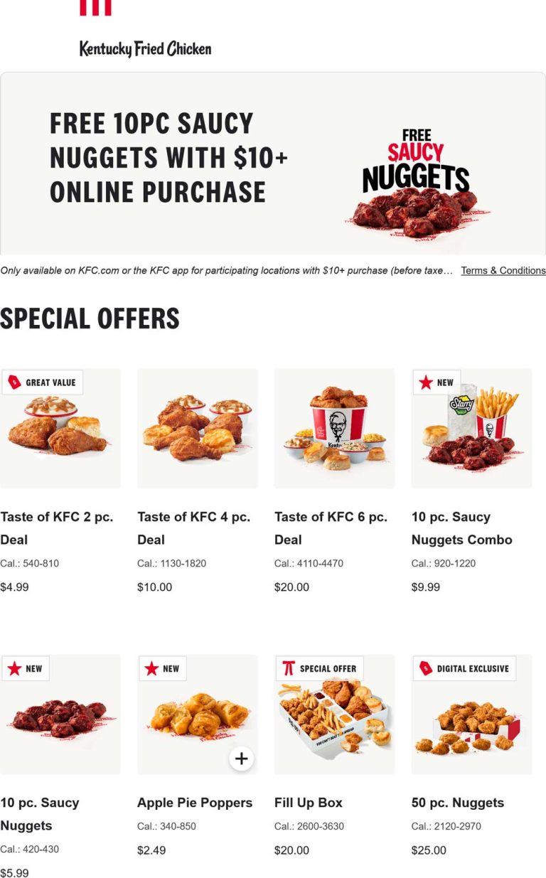 2 pc chicken + mashed potatoes + biscuit = $5 & more at KFC