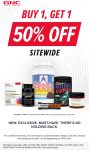 Second item 50% off on everything online at GNC #gnc