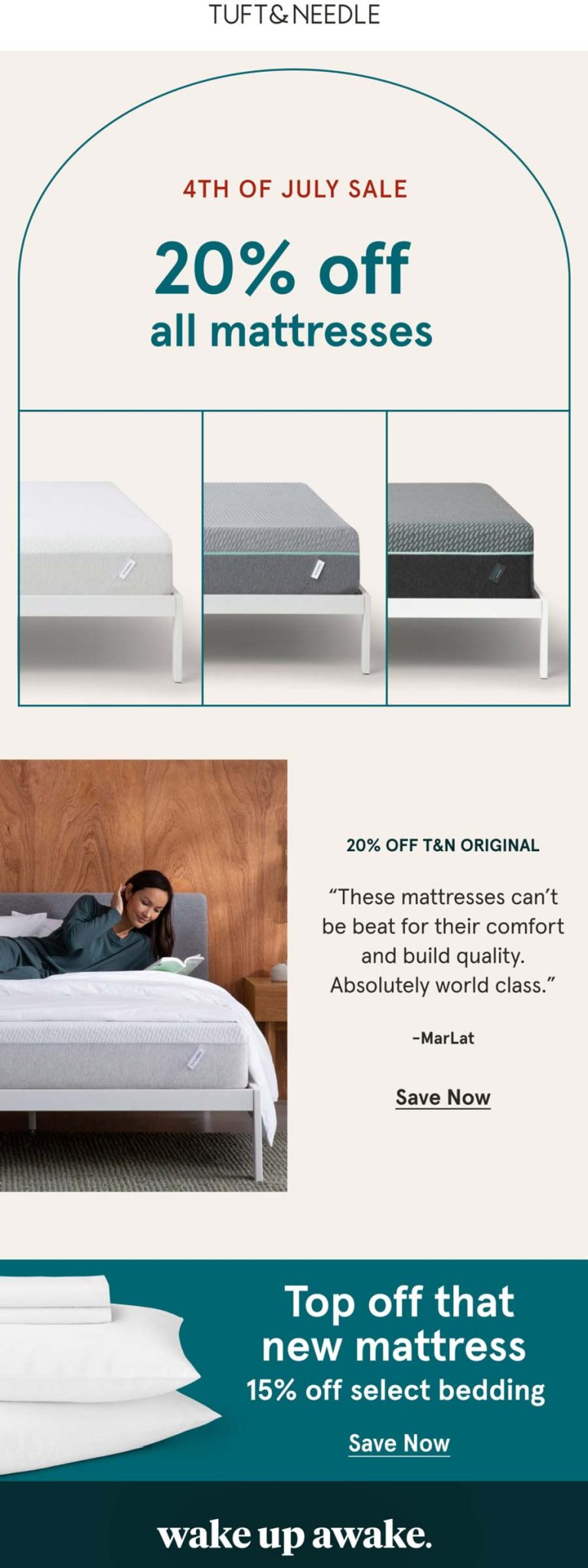 Tuft & Needle coupon: 20% off all mattresses at Tuft & Needle
