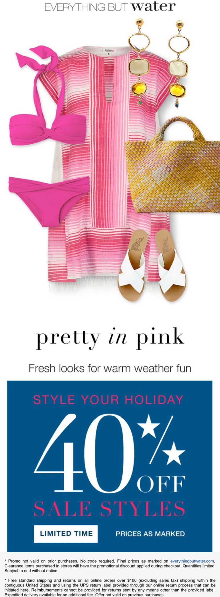 Extra 40% off sale items at Everything But Water