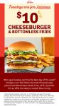 Cheeseburger + bottomless steak fries = $10 today at Red Robin #redrobin