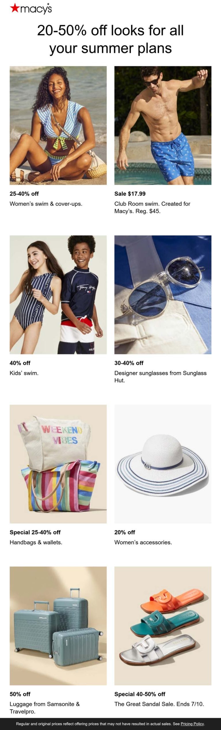 20-50% off summer gear at Macys