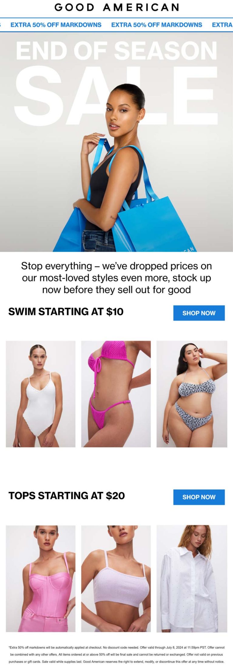 Extra 50% off sale items at Good American