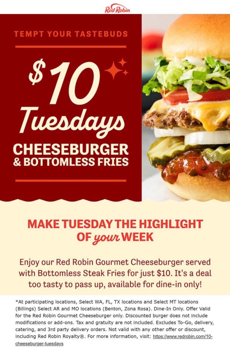 Gourmet cheeseburger + bottomless steak fries = $10 today at Ruby Tuesday