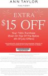 $15 off $100 at Ann Taylor Factory #anntaylorfactory