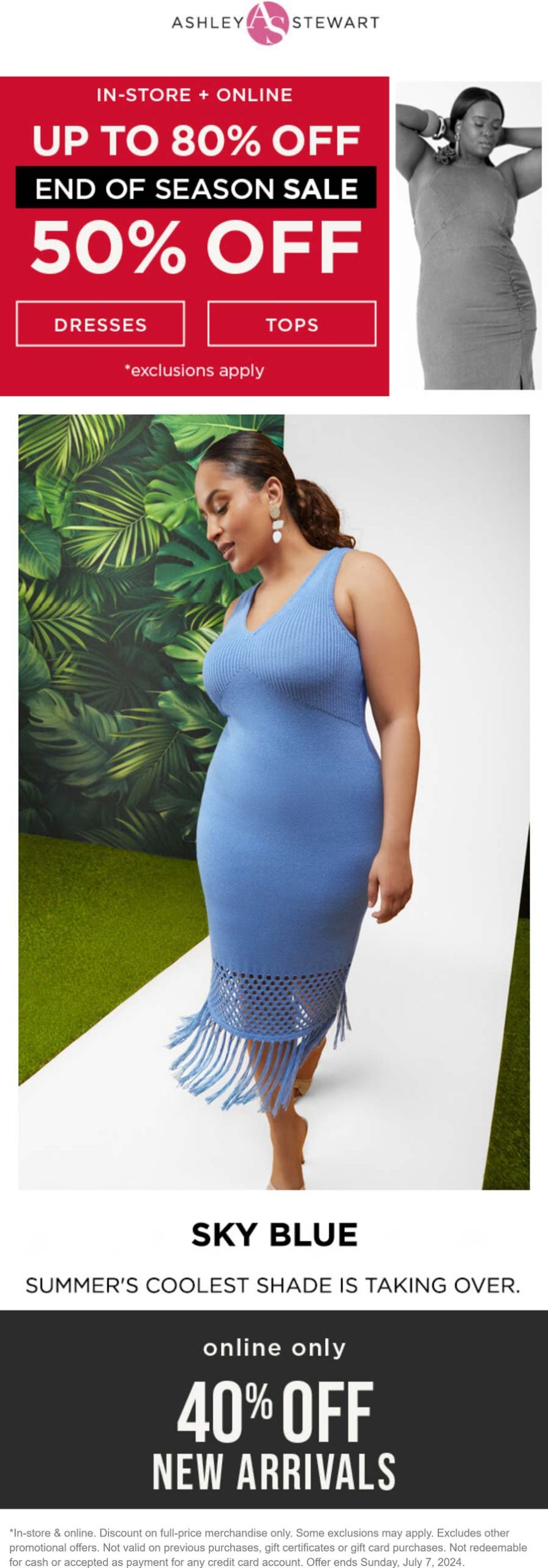 50% off today at Ashley Stewart, ditto online #ashleystewart - The ...