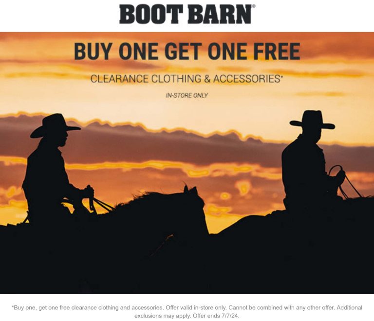 Second clearance item free today at Boot Barn
