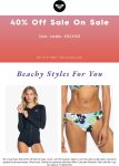 Extra 40% off sale items online today at Roxy via promo code JULY40 #roxy