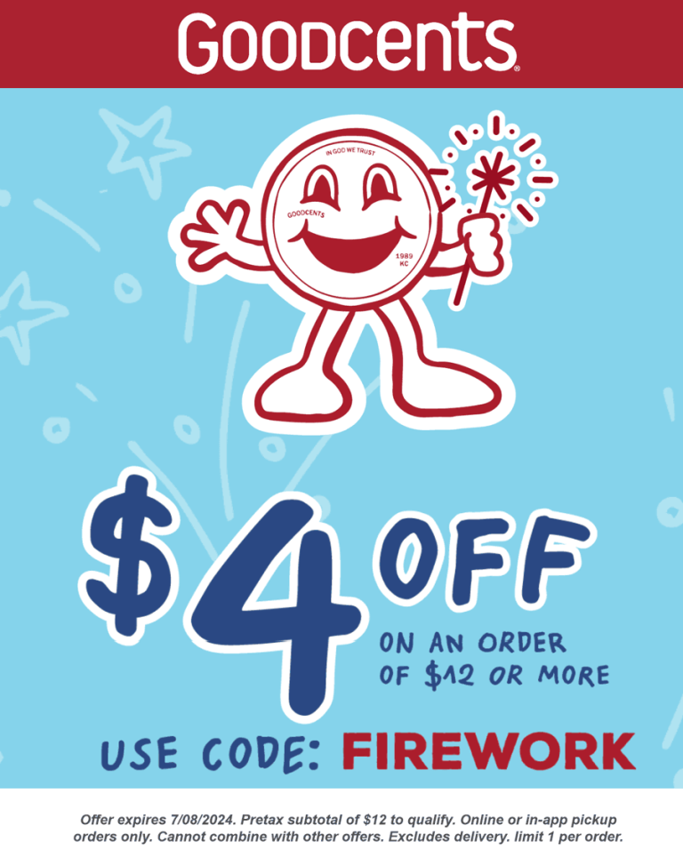 $4 off $12 today at Goodcents restaurants