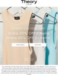 20-25% off 2+ items at Theory Outlet, ditto online #theoryoutlet