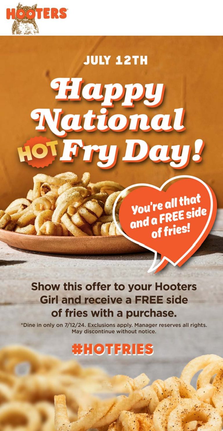 Free fries with your order today at Hooters