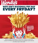 Free fries via mobile today at Wendys #wendys