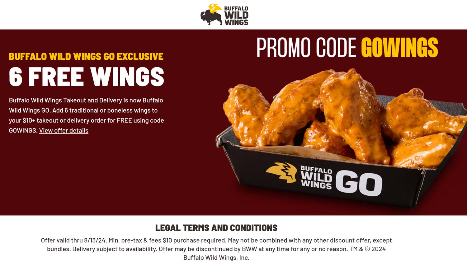 Buffalo Wild Wings July 2024 Coupons and Promo Codes 🛒