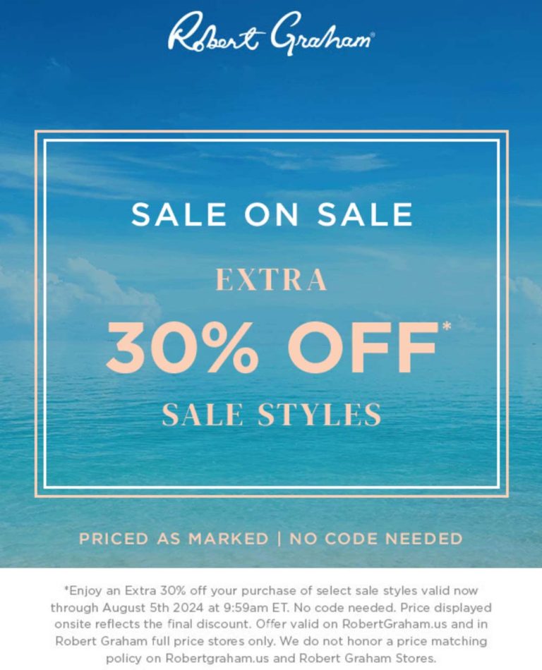 Extra 30% off sale styles at Robert Graham