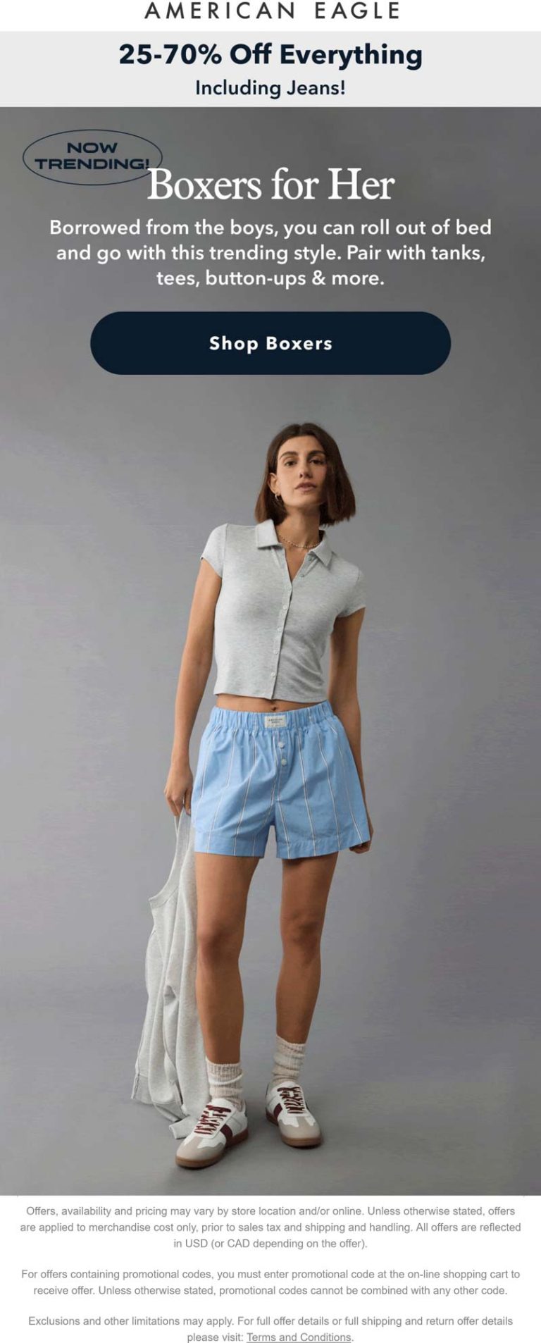 25-70% off everything at American Eagle