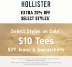 Extra 20% off online today at Hollister #hollister