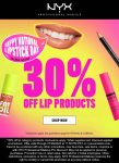 30% off lip products at NYX Professional Makeup #nyxprofessionalmakeup