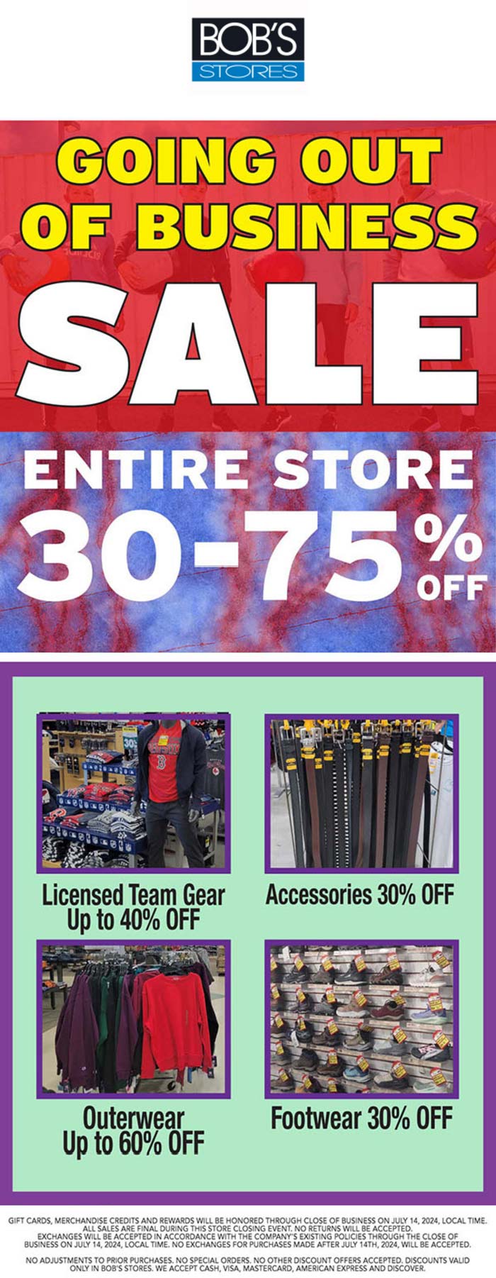 30-75% off everything at going out-of-business Bobs Stores #bobsstores ...