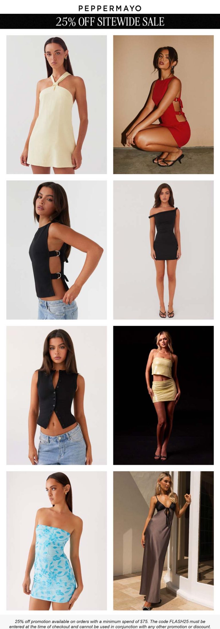 25% off $75+ today at Peppermayo via promo code FLASH25