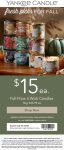 $15 fall 3-wick candles at Yankee Candle, or online via promo code CAMPFIRE #yankeecandle