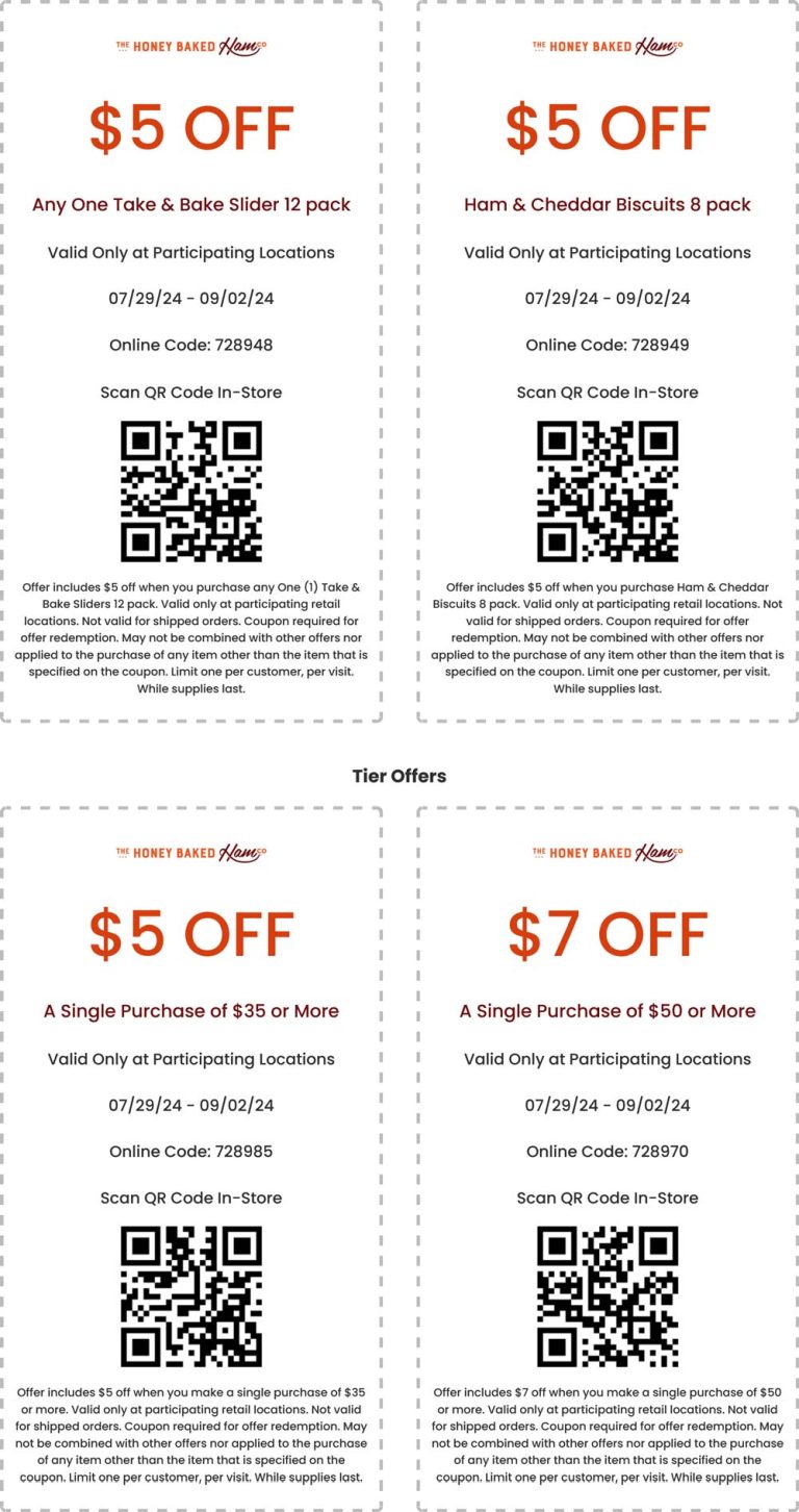 $5 off a slider 12pk & more at Honeybaked Ham restaurants