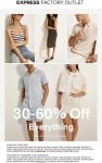 30-60% off everything at Express Factory Outlet #expressfactoryoutlet