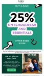 25% off schoolwear at Marks and Spencer #marksandspencer