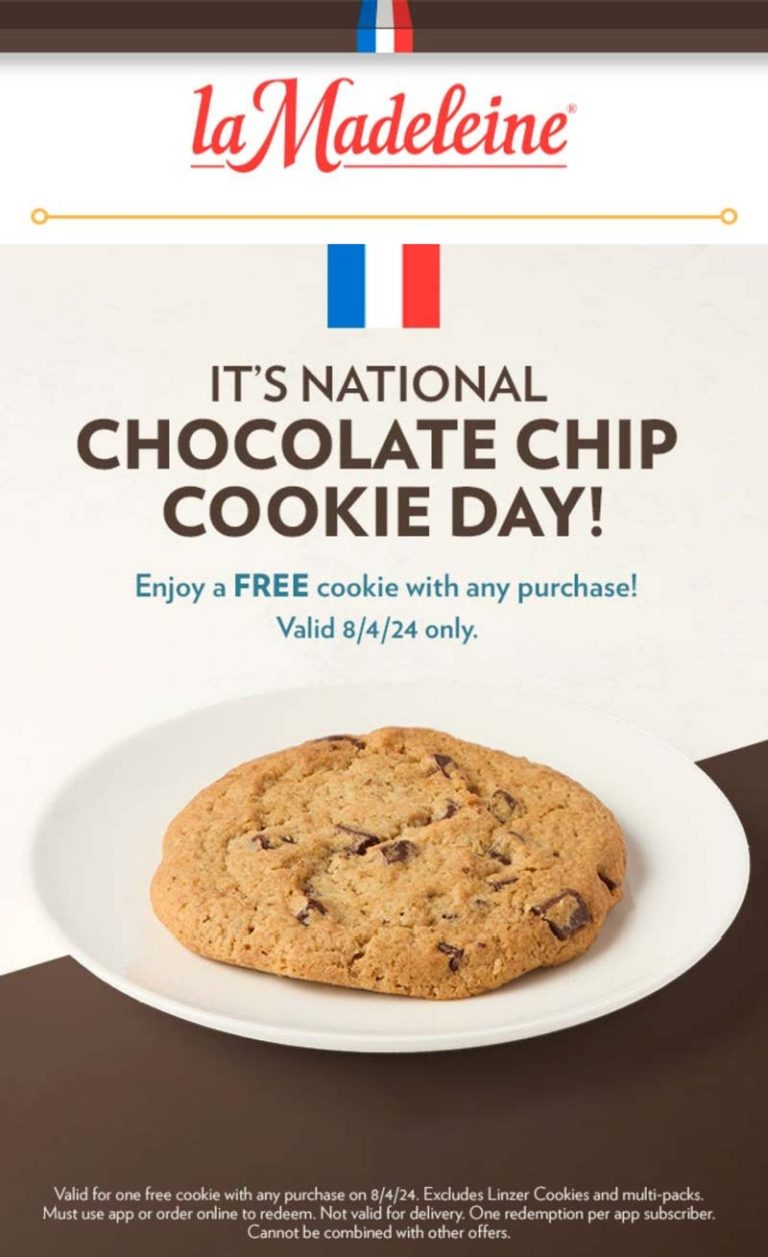 Free cookie with any order today at la Madeleine