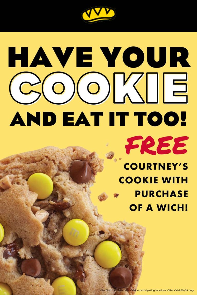 Free cookie with your sandwich today at Which Wich