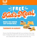 Free kids meal with yours Tuesdays at Whataburger #whataburger