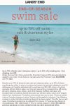 75% off swim clearance going on at Lands End via promo code SALESWIM and pin 1234 #landsend