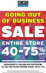 40-75% off everything at Bobs Stores going out of business clearance #bobsstores