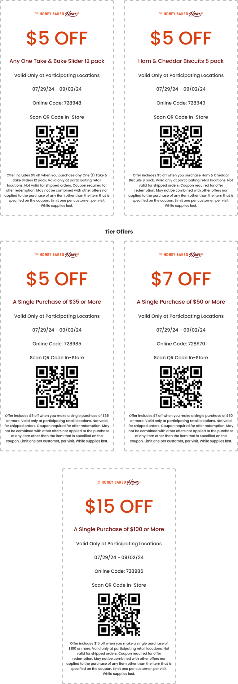 $5-$7 off various meals at Honeybaked Ham restaurants