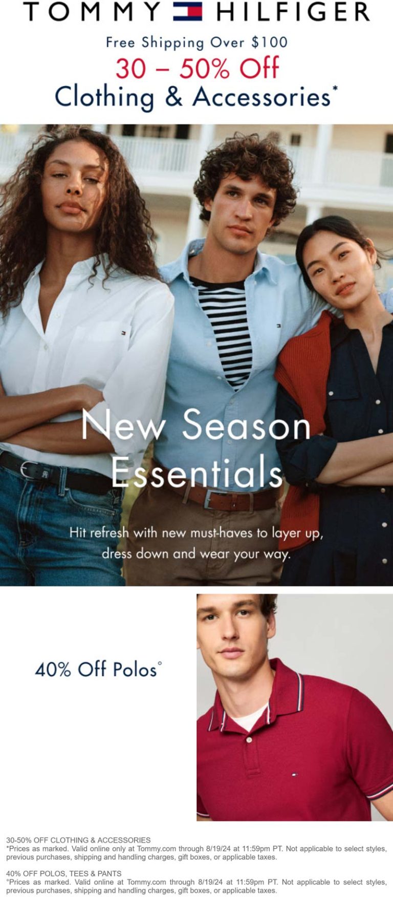 30-50% off online at Tommy Hilfiger