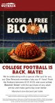 Free bloomin onion with your entree via login at Outback Steakhouse #outbacksteakhouse