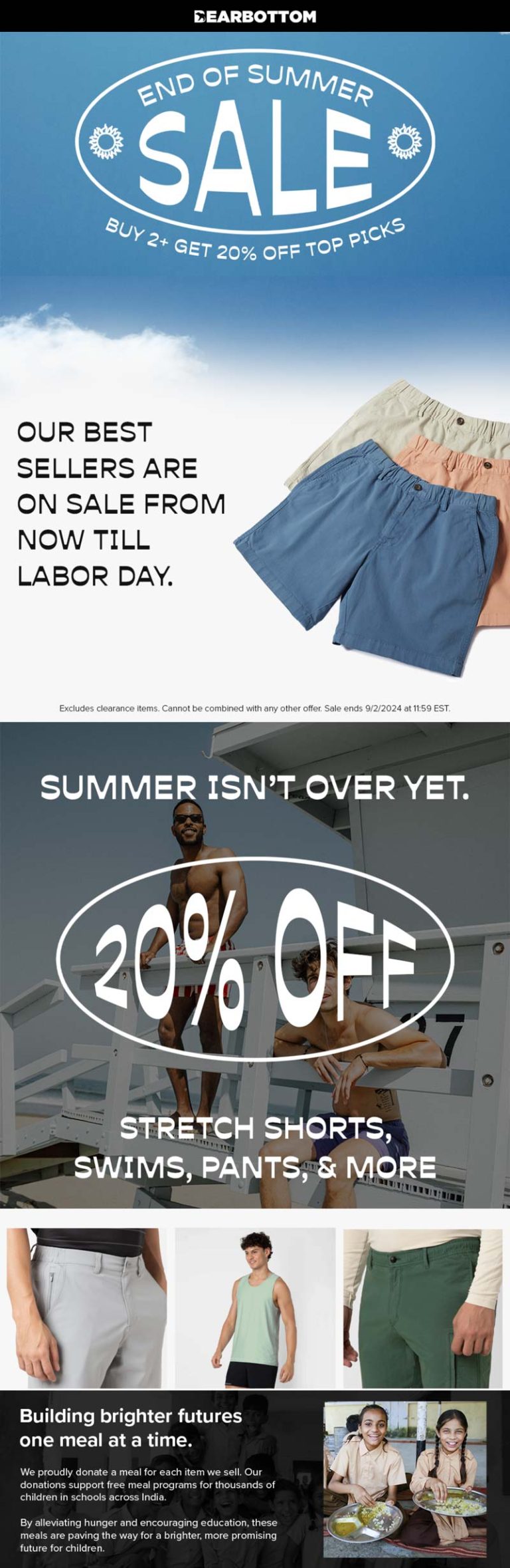 20% off 2+ summer items at Bearbottom