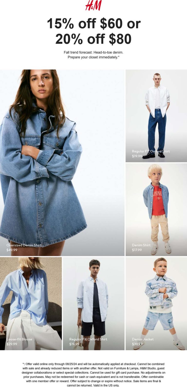 H&M coupon: 15-20% off $60+ online at H&M