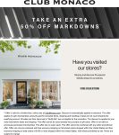 Extra 50% off sale styles online today at Club Monaco #clubmonaco