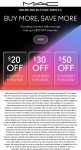 $20-$50 off $75+ at MAC cosmetics, ditto online #mac