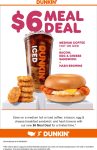 Coffee + bacon egg cheese breakfast sandwich + hash browns = $6 at Dunkin Donuts #dunkindonuts