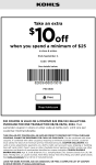 $10 off $25 at Kohls, or online via promo code TAKE10 #kohls