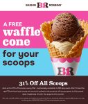 31% off ice cream scoops Saturday at Baskin Robbins #baskinrobbins