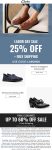 25% off shoes at Clarks via promo code LABOR25 #clarks