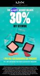 15-30% off everything at NYX Cosmetics #nyxcosmetics